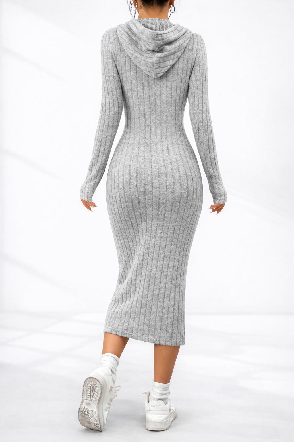 Rochie Tricot cu Glugă pentru Femei 2026 