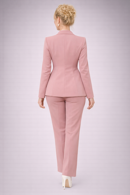 Costum Casual pentru Femei cu Talie Legată - Blazer + Pantaloni