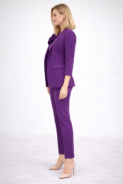 Costum Flora 3 Piese: Bluza, Sacou si Pantaloni